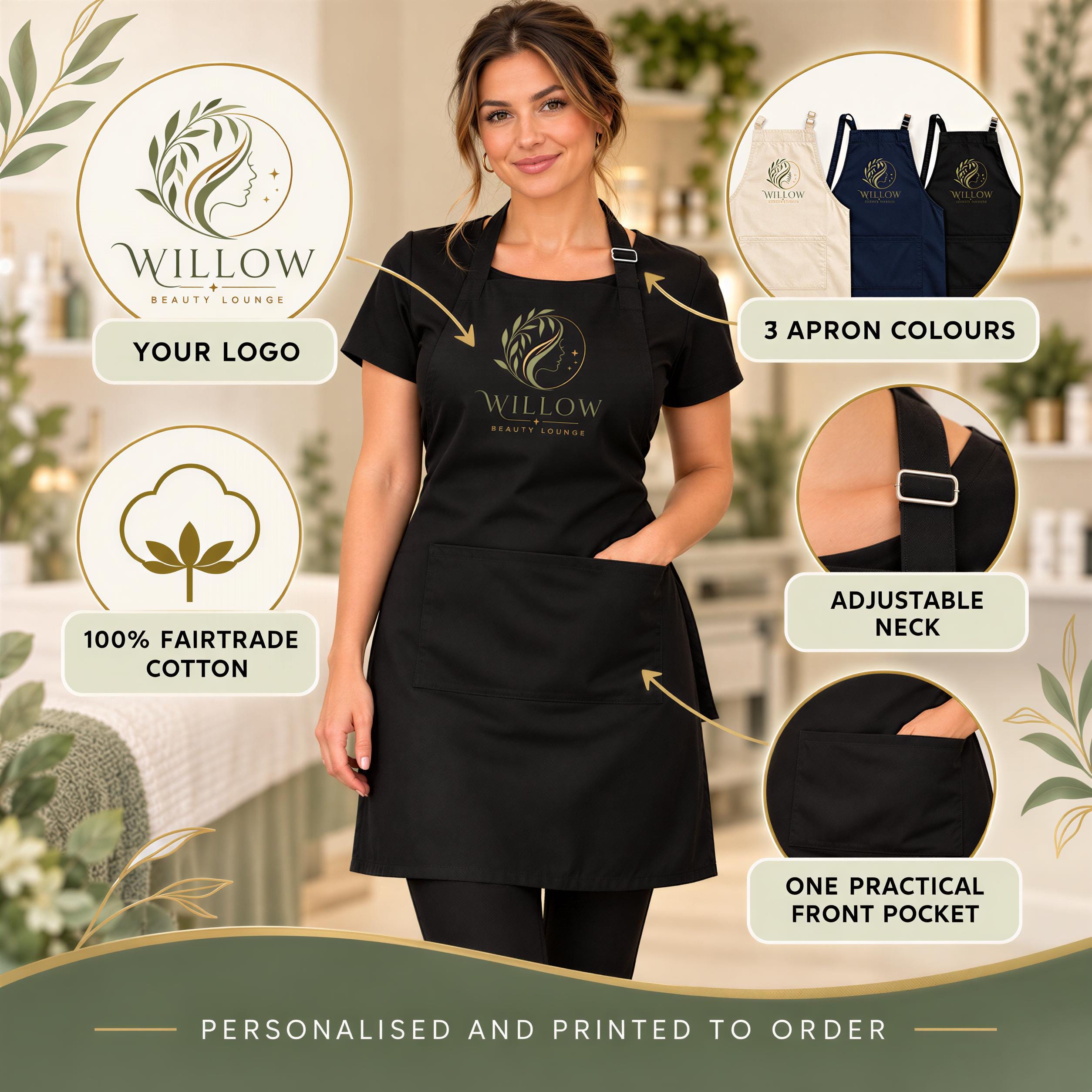 Personalised Beautician Apron with Business Logo Personalised Beautician Apron with Business Logo